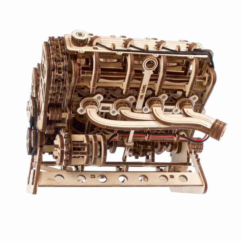 3D Пъзел Ugears Двигател V8 -3Д модел-Дърво&nbsp;